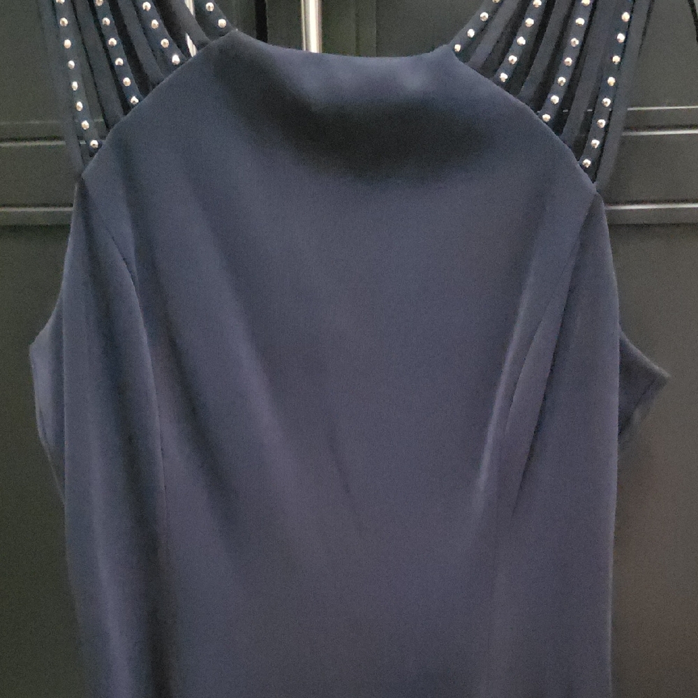 Guess Navy Midi Dress with Studded Straps